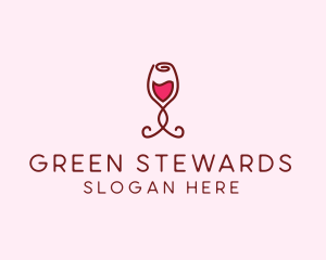 Rose Wine Glass logo design