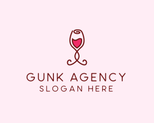 Rose Wine Glass logo design