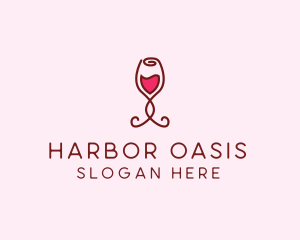 Rose Wine Glass logo design