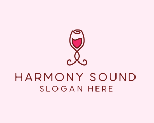 Rose Wine Glass logo design