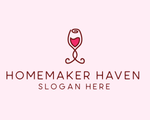 Rose Wine Glass logo design