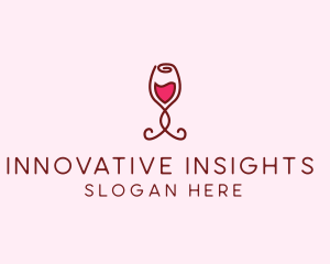 Rose Wine Glass logo design