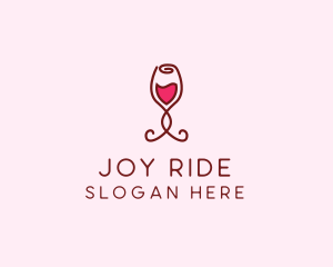 Rose Wine Glass logo design