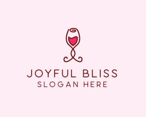 Rose Wine Glass logo design