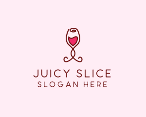 Rose Wine Glass logo design