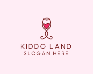 Rose Wine Glass logo design