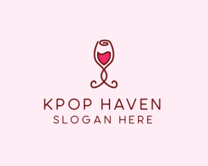 Rose Wine Glass logo design