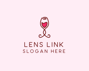 Rose Wine Glass logo design