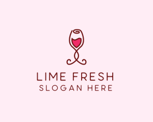 Rose Wine Glass logo design