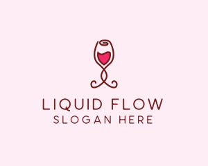 Rose Wine Glass logo design