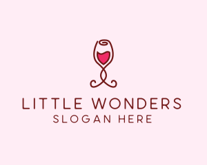 Rose Wine Glass logo design