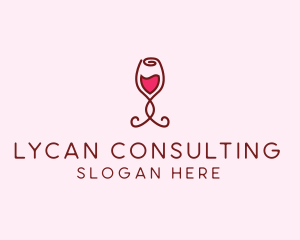 Rose Wine Glass logo design