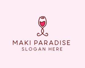 Rose Wine Glass logo design