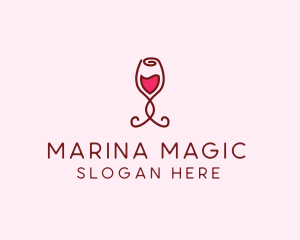 Rose Wine Glass logo design