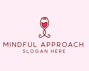 Rose Wine Glass logo design