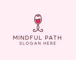 Rose Wine Glass logo design