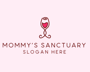 Rose Wine Glass logo design