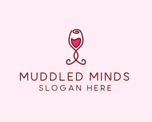 Rose Wine Glass logo design