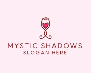 Rose Wine Glass logo design