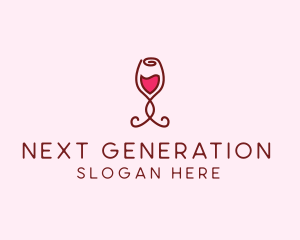 Rose Wine Glass logo design