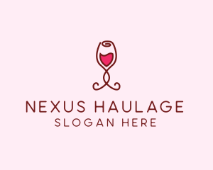 Rose Wine Glass logo design