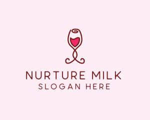 Rose Wine Glass logo design