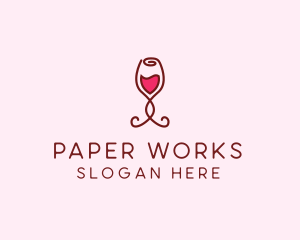 Rose Wine Glass logo design