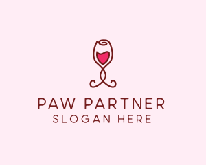 Rose Wine Glass logo design