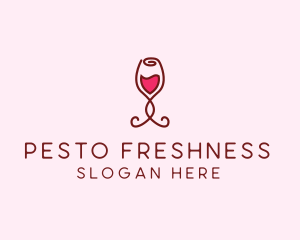 Rose Wine Glass logo design