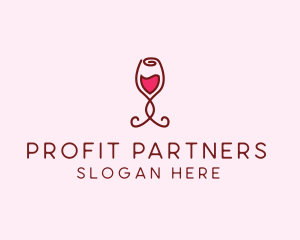 Rose Wine Glass logo design