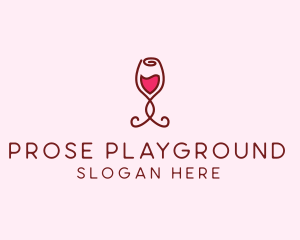 Rose Wine Glass logo design