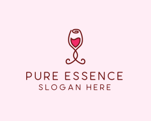 Rose Wine Glass logo design