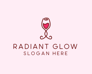 Rose Wine Glass logo design