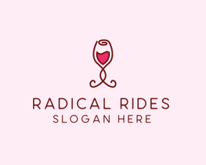 Rose Wine Glass logo design