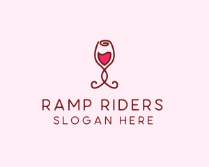 Rose Wine Glass logo design