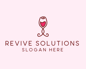 Rose Wine Glass logo design