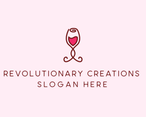 Rose Wine Glass logo design