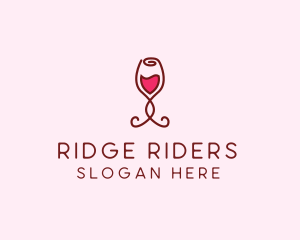 Rose Wine Glass logo design