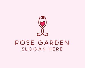 Rose Wine Glass logo