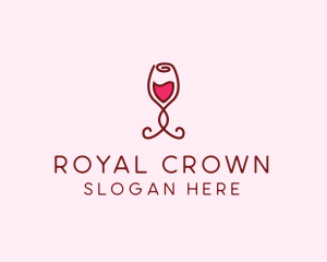 Rose Wine Glass logo design