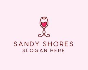 Rose Wine Glass logo design