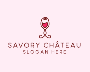 Rose Wine Glass logo design