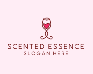 Rose Wine Glass logo design