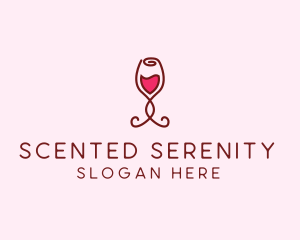 Rose Wine Glass logo design