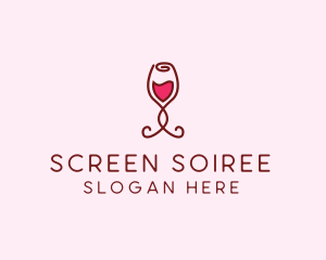 Rose Wine Glass logo design