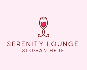 Rose Wine Glass logo design