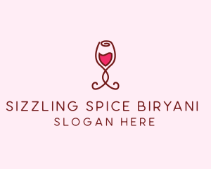 Rose Wine Glass logo design