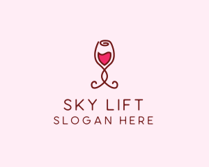 Rose Wine Glass logo design