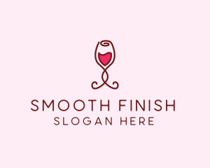 Rose Wine Glass logo design