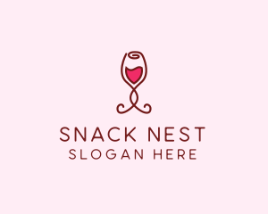 Rose Wine Glass logo design